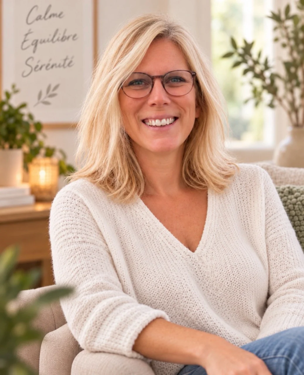 Claire Lefebvre, sophrologue et praticienne en réflexologie plantaire à Wiers