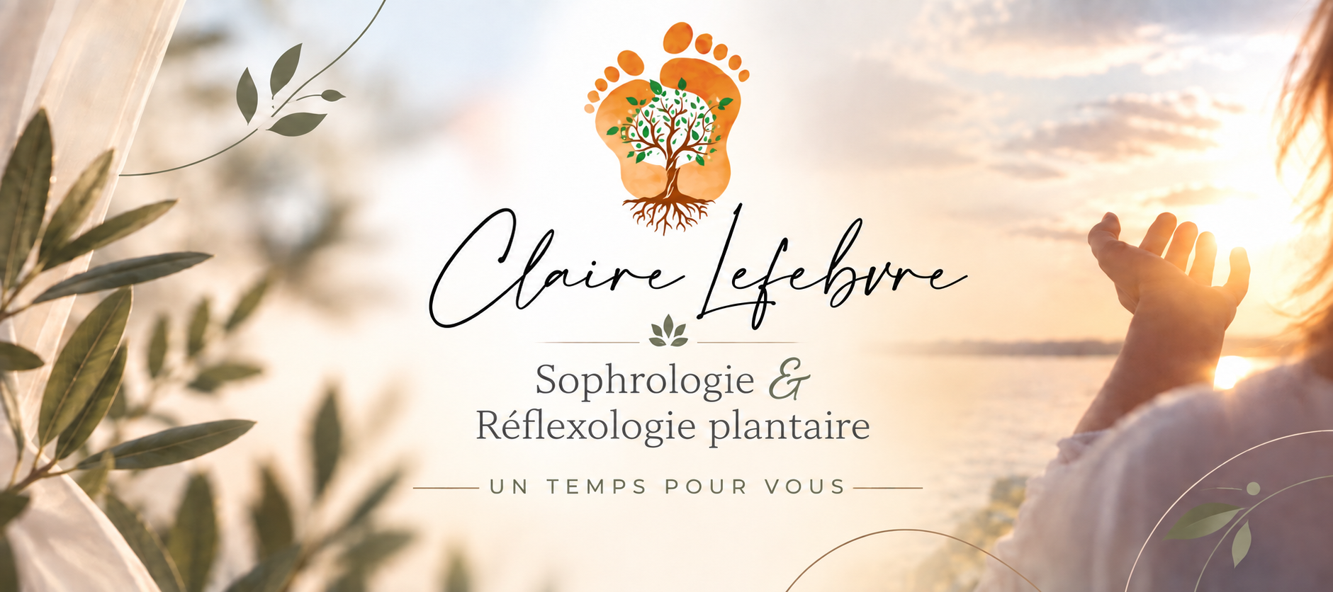 Visuel Claire Lefebvre, sophrologie et réflexologie plantaire